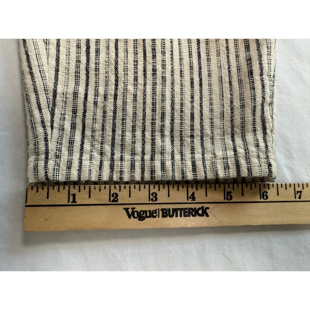Eileen Fisher Organic Cotton Striped Pants Elastic Black Tan Size MEDIUM Pockets - Picture 8 of 10